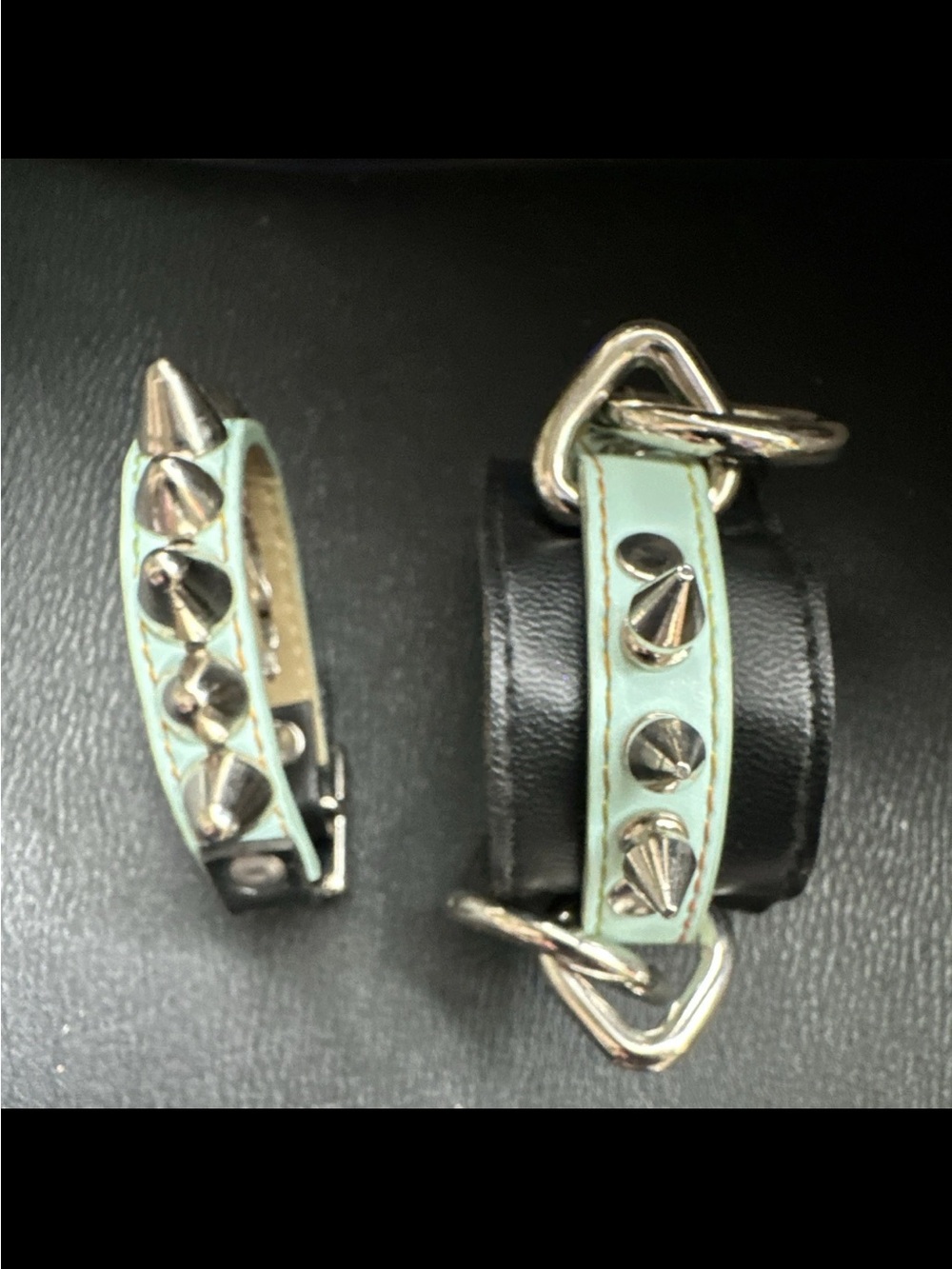 Ov Lvst & Leather Mint Studded Wrist Cuff Accessory Set Luxury Streetwear Rare